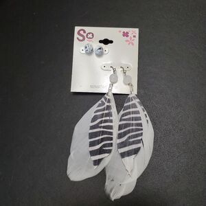 So Sensitive ears white and black themed earrings